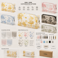 Sac cosmétique imprimé en PVC transparent de haute qualité, motif coquillage et étoile de mer, grande trousse de maquillage de voyage, logo personnalisé, vente en gros ODM