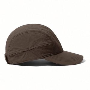 Casquette de baseball respirante à 5 panneaux de couleur unie pour activités de plein air, avec logo personnalisé, idéale pour le camping et le sport - Product Image 4