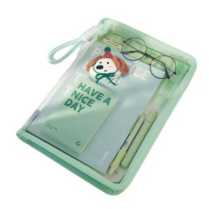 Bolsa para libros de alta calidad, tamaño A4, color pastel, reforzada, con cierre de mano tipo macaron y abrazadera de placa incorporada. - Product Image 5