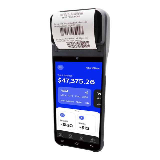 PH-92 Portable Handheld Android POS Terminal with Large LCD Touchscreen 4G 3G WiFi BT NFC Terminal