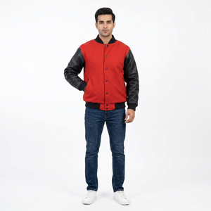 Veste universitaire pour homme de haute qualité, style baseball, avec patchwork camouflage et broderie de dessins animés, pour l'hiver et le streetwear - Product Image 1