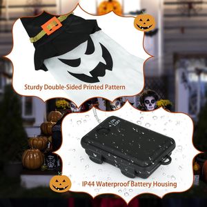 1 pieza de luz LED colorida <span class=keywords><strong>fantasma</strong></span> colgante luz <span class=keywords><strong>fantasma</strong></span> bruja sombrero para casa porche patio jardín exterior Halloween decoración interior al aire libre - Product Image 3
