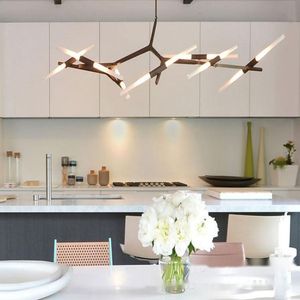 Lampadario moderno forcella inguinale per soggiorno camera da letto cucina Lustre vetro lampada a soffitto luci pendenti Design stile albero - Product Image 2