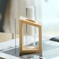 Nouveau Style rétro plantation hydroponique avec support en bois Air planteur ampoule Vase maison jardin bureau Station de Propagation utilisé bonsaï