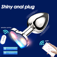 APP- & drahtlos steuerbarer, vibrierender, leuchtender Analplug mit 10 Geschwindigkeitsstufen, wasserdichter Buttplug, Sexspielzeug für Männer und Frauen, Erwachsenenprodukte