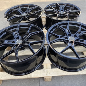 GVICHN 19 20 21 인치 맞춤형 알루미늄 합금 단조 림 5x112 5x120 광택 BMW 아우디에 대한 검은 승용차 바퀴 - Product Image 6