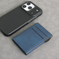 Portefeuille magnétique en cuir PU à prix direct usine avec porte-cartes escamotable et étiquette privée RFID