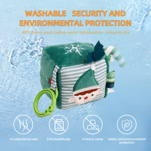 Nouveau cube personnalisé pour bébé hochet sensoriel en peluche style <span class=keywords><strong>de</strong></span> <span class=keywords><strong>Noël</strong></span> conception berceau poussette suspendus hochet jouets éducatifs - Product Image 4