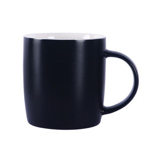 <b>Black</b> Ceramic Mug Matte Finish 11 Oz Coffee Mug For Business Gifts Solid Color Design HB008 - Product Image 1