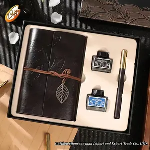 3-in-1 Multi-function Pen Pen Gift Box Kraft Paper Binder Loose Leaf Notebook