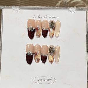 <span class=keywords><strong>Uñas</strong></span> Postizas Francesas Hechas a Mano con Impresión Personalizada, <span class=keywords><strong>Uñas</strong></span> Postizas Reutilizables, <span class=keywords><strong>Uñas</strong></span> Artificiales al por Mayor con Caja de Empaque - Product Image 2