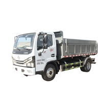 Camion benne basculante Dongfeng Dolica blanc, moteur diesel Euro 6, benne hydraulique, porte arrière hydraulique, camion de voirie