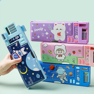Sản xuất tại Trung Quốc Kawaii sinh viên mật khẩu nhựa văn phòng phẩm Unicorn Phi Hành Gia bút chì trường hợp với máy tính - Product Image 2