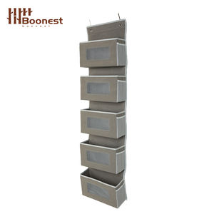 不織布透明PVC窓吊り収納装置<span class=keywords><strong>5</strong></span>層折りたたみ吊り収納バッグドア - Product Image 2