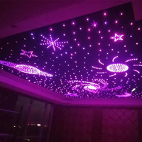 Éclairage de bar, lumière de ciel étoilé, décoration de plafond de pièce, lampes à fibres optiques avec étoiles, avec coton insonorisant, réduction du bruit de 80%