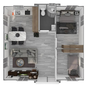 Maison conteneur d'expédition prêt-à-porter 3 chambres à coucher préfabriquée modulaire extensible de 20 pieds Panneau sandwich Design moderne Immeuble de bureaux - Product Image 6