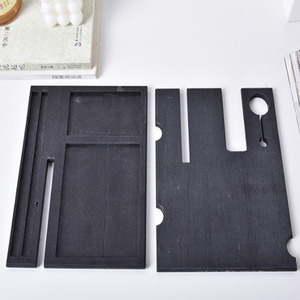 Support de téléphone portable en bois de pin noir mat support de téléphone de style nautique pliable avec peinture - Product Image 6