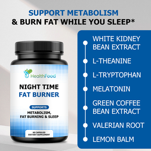 Custom Label Herbal Blend Night Time Fat Burner Capsules L-Theanine Supplement Support Metabolism Sleep Fat Burning - Product Image 4