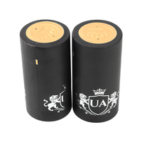 Capsules thermorétractables en PVC noires mates personnalisées avec languette déchirable