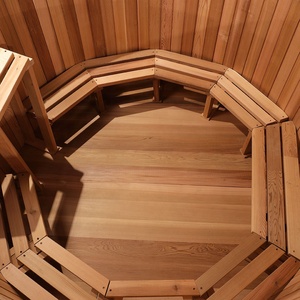 Proelife 2025 Design moderne tonneau de bain en cèdre source chaude bain en bois extérieur poêle à bois forme ronde pour l'extérieur - Product Image 4