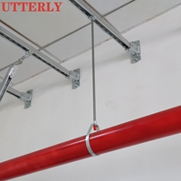 Support de tuyau pivotant en C galvanisé UTT42, 1/2"-12", en acier au carbone de qualité supérieure, pour la protection incendie et le support antisismique des conduites