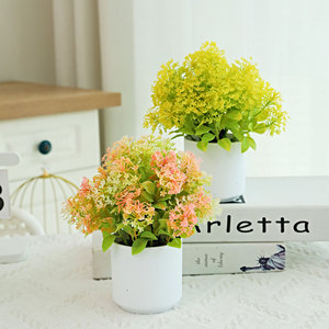 Plante artificielle FuyuJi en pot, fleurs en plastique, décoration intérieure, 23 pouces de hauteur, ornement créatif pour la maison - Product Image 1