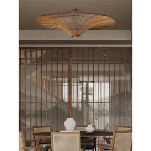 Rattan Ceiling <b>Light</b> Led Living Room Bedroom <b>Dining</b> Room Guesthouse Hotel Southeast Asian Style Wabi Sabi Retro - Product Image 2