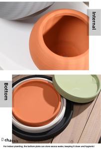P266 fioriera a sfera in ceramica spazzolata colorata nordica con piattino di drenaggio poroso in Terracotta <span class=keywords><strong>vaso</strong></span> di grande diametro <span class=keywords><strong>per</strong></span> piante d'appartamento - Product Image 4