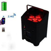 Projecteur D'Ambiance LED Sans Fil DMX, 6x18W RGBWAUV, Contrôlé par Téléphone Portable, Sur Batterie, Idéal Pour Mariage, Fête, Club, Jardin