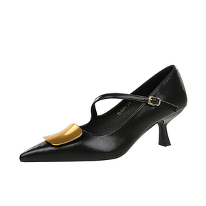 Wholesale Women Office Heels Shoes Pointed Toe Ankle Strap <b>Pumps</b> for Business Plus Size Italy Style - Product Image 1