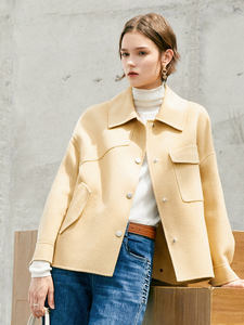 새로운 트렌드 가을과 겨울 여성 샘플 옷깃 두꺼운 단색 겨울 외투 재킷 - Product Image 2