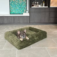Lit pour animaux de compagnie personnalisé en usine lits orthopédiques de luxe pour chiens grand lit en mousse à mémoire de forme pour animaux de compagnie résistant à la mastication pour grands chiens avec fermeture éclair durable