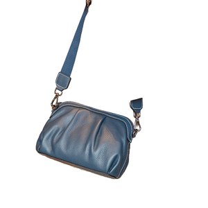 Bolso Bandolera de Cuero Vacuno Genuino para Mujer, Diseño de Nube con Cadena Plisada, Correa Única con Cierre - Product Image 1