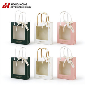 Bolsa de Papel de Regalo con Logotipo Personalizado, Embalaje con Ventana Transparente de PVC para Flores, Muñecas, Juguetes, Regalos de Navidad y Agradecimiento - Product Image 1