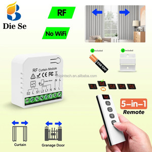 Interrupteur de rideau sans fil 433 MHz, télécommande 5 canaux, récepteur RF 110V 220V 10A pour <span class=keywords><strong>volet</strong></span> <span class=keywords><strong>roulant</strong></span>, store, porte de garage - Product Image 1