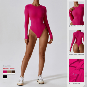 High Stretch Skinny Bodysuit Damen Overalls für Frauen Sexy Ballett Tanz Bodycon Langarm Jumps uit - Product Image 4
