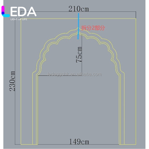 LEDA Led Acrylic Arch <b>Stand</b> Wedding <b>Backdrop</b> Led Light White Pvc Wave Shape Display Wall <b>Stand</b> Light Acrylic <b>Backdrop</b> Pvc 3D - Product Image 2