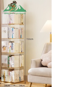 Estantería Moderna de Bambú Portátil de 4 Niveles Transparente para Sala de Estar o Apartamento, Unidad de Almacenamiento - Product Image 3