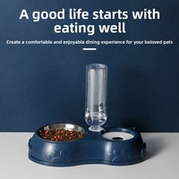 Nouveauté : Distributeur d'eau et de nourriture automatique 2 en 1 en plastique, produits pour animaux de compagnie, accessoires d'alimentation pour chats et chiens