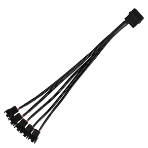 Cáp Cấp Nguồn 4 Chân <span class=keywords><strong>IDE</strong></span> Molex Sang 5 Cổng 3/4 Chân Bộ Làm Mát Cpu Làm Mát Tay Màu Đen Bộ Chia Quạt PC Dây Kết Nối Phích Cắm Điện - Product Image 1