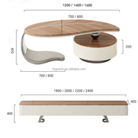 Table Basse Feuille Minimaliste Design Magnifique Placage Noyer Créative Forme Spéciale Salon Meuble TV MDF
