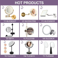 Espejo de Vanidad LED de Nuevo Estilo con Luz USB, Espejo Cosmético Redondo Iluminado para Baño y Hotel