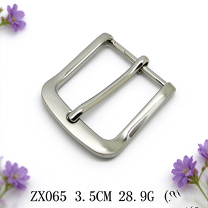 High Quality Wholesale 35mm Brushed <b>Silver</b> Square Zinc Alloy Pin <b>Buckle</b> Custom Logo Leather Waist Strap Hardware OEM ODM - Product Image 2