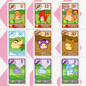 Aimants de réfrigérateur Pokémon style <span class=keywords><strong>timbre</strong></span>, mignons, pour décoration de table, de casier, ou comme cadeau, inspirés des jeux de cartes et des épingles de collection. - Product Image 3