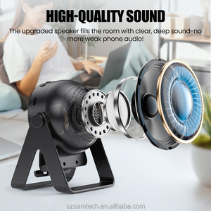 Support de téléphone à induction automatique avec haut-parleur RGB, support de téléphone multifonctionnel réglable avec son surround pour la maison, le bureau et le bureau à domicile - Product Image 3