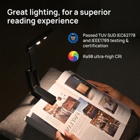 Lampe de lecture LED rechargeable à clipser, lampe de livre portable pliable, lampe de bureau pour la lecture au lit, protection des yeux