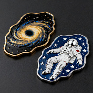 Nhà Máy Cửa Hàng Chất Lượng Cao Tùy Chỉnh Đồng Xu Vũ Trụ Phong Cách Kẽm Hợp Kim Kim Loại Brass Trống Vàng Lưu Niệm Có Ý Nghĩa Challenger Đồng Xu - Product Image 1