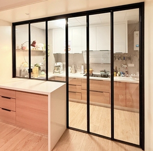 Portes et fenêtres de cuisine intérieures en aluminium certifiées CE avec verre trempé de sécurité certifié EN pour les maisons - Product Image 2