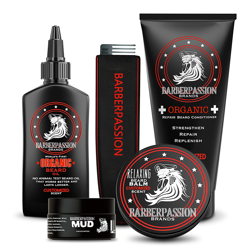 Barberpassion частная этикетка удаляет грязь и мусор натуральное масло для бороды и набор шампуня