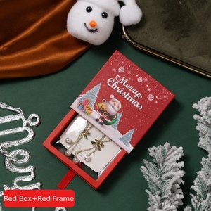 Boîte de rangement pour collier en film PE transparent de Noël, cadre de suspension flottant 3D en plastique, boîte de présentation de bijoux - Product Image 5